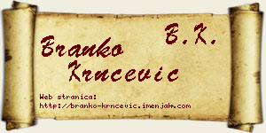 Branko Krnčević vizit kartica